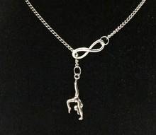 Vintage Ancient Silver Gymnastics Athletes Infinite Symbol Charms Collar Sweater Chain Pendant Necklace Women Men Jewelry Gifts 2024 - buy cheap