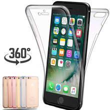 Capa 360 graus de silicone para iphones, capa de silicone macio tpu graus para iphone 5 10 s 6 6s 7 8 plus x xs xr 11 pro max phone 2024 - compre barato