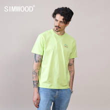 SIMWOOD 2021 летние новые мужские футболки с буквенным принтом Sorona, крутые топы с защитой от морщин, подходящие для обычного размера плюс, брендовая одежда 2024 - купить недорого