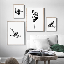 Printed Cartoon Athletes Gymnast Swimming Posters Nordic Posters Home Decor Modular Picture Wall Art Canvas Painting Living Room 2024 - buy cheap