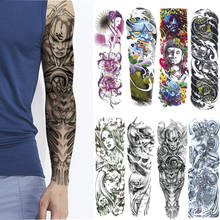Tatuaje de manga de brazo grande para hombres y mujeres, pegatina de tatuaje temporal a prueba de agua, diablo, Satán, Lucifer, arte corporal de rosa, tatuaje falso completo 2024 - compra barato