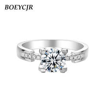 BOEYCJR-Anillo de plata de primera ley y moissanita para mujer, sortija de compromiso, plata esterlina 925, Circonia cúbica, zirconia, circonita, zirconita, zirconita, color F, 1 quilate, VVS1 2024 - compra barato