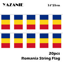 YAZANIE-Bandera Nacional de cuerda impresa, artículo de decoración, actividad, mundo, personalizado, 14x21cm, 20 unidades, 5 metros 2024 - compra barato