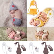 Fantasia para bebês recém-nascidos, fantasia tricotada em crochê, adereços para fotos de bebê, meninas 2024 - compre barato