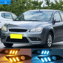 1Pair LED Fog head Lamp cover Daylight with Yellow turn signal DRL For Ford Focus 2007 Sedan Daytime Running Lights 2024 - buy cheap