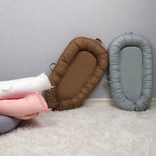 80x50cm Solid Cotton Babynest for Boys Girls Bebe Baby Nest Bed Portable Crib Travel Bed Newborn Baby Crib Infant Bedding 2024 - buy cheap
