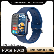 Смарт-часы Cobrafly IWO для мужчин и женщин, 44 мм/40 мм HW16 HW12, Смарт-часы с экраном 1,72 дюйма с большим временем работы в режиме ожидания, BT звонки, Смарт-часы, фитнес-трекер 2024 - купить недорого