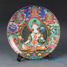 White Tara Buddha porcelain plate decoration porcelain plate 2024 - buy cheap