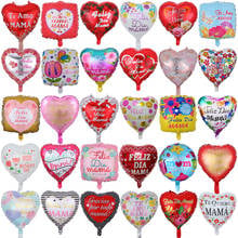 Balões de festa da mãe em forma de coração, 50 peças, 18 polegadas, presentes para mamãe, espanhol, folhas de gás hélio, decoração de festa do dia das mães 2024 - compre barato
