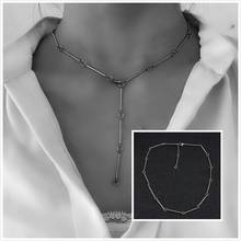 Punk Idol Same Korean Jewelry Fashion Stainless Steel Necklace Link Stick Chain Choker Necklace Men Women  kpop hip hop 2024 - buy cheap