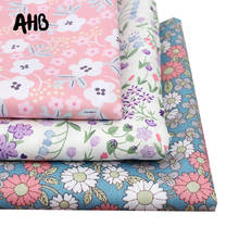 AHB-tela de algodón con estampado de flores, materiales textiles para el hogar, manualidades, ropa hecha a mano, Patchwork, 45x150cm, 1 unidad 2024 - compra barato