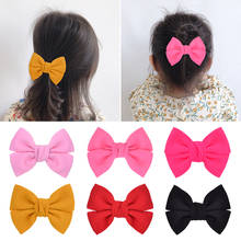 4 Inches Solid Hair Bows With Clip For Cute Baby Girls Saft Handmade Hair Clips Boutique Barrettes Headwear Hair Accessories 2024 - buy cheap
