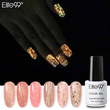 Elite 99-esmalte em gel híbrido para unhas, brilhante ou fosco, cores rosa e dourado, para manicure artística, limpeza top coat 2024 - compre barato