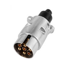 Tomada de metal para reboque, 1 peça, 12v, 7 pinos, soquete à prova d'água, conector para lâmpada de automóvel, para caminhão, trailer, acessórios 2024 - compre barato