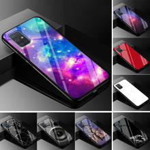 Пластиковый стеклянный чехол для телефона Samsung A51 Case A71 2020 PC, черный бампер из ТПУ для Samsung Galaxy A51 A71, задняя крышка A 71 51 2024 - купить недорого
