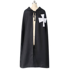 Disfraz de Halloween para hombre y mujer, traje Medieval con capucha, capa larga negra, Poncho, ropa de fiesta 2024 - compra barato