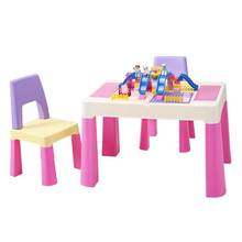 Mesa de brinquedos infantil, mesa de jardim de infância, conjunto multifuncional de plástico para escrita e estudo 2024 - compre barato