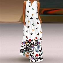 Women Sleeveless Fashion Boho Print Print Summer Dress Tropical V-Neck Maxi Long Dress Summer Party Vest Dress Beach Sundress 2024 - buy cheap