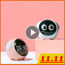 2021 New Cute Expression Alarm Clock Multifunctional Bedside Voice Control Night Light Snooze Chargeable Child Alarm Clock 2024 - buy cheap