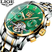 LIGE Business Watch Men Automatic Mechanical Tourbillon Watch Luxury Fashion Stainless Steel Sport Watches Men Relogio Masculino 2024 - buy cheap