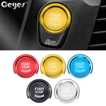 Ceyes-Anillo de cubierta de aleación de aluminio para motor de coche, accesorios de pegatinas de botón de inicio y parada para Bmw E46, E90, E60, E39, F30 2024 - compra barato