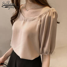 2021 Fashion Women Blouse Shirt Short Sleeve Plus Size 4XL Women Tops Chiffon Blouse Women Shirt Blusas Feminine Blouses 0444 40 2024 - buy cheap