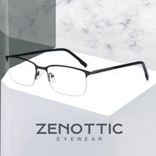 ZENOTTIC Titanium Half Rim Glasses Frame For Men Women 2020 Clear Optical Resin Lens Ultralight Myopia Optical Spectacles Frames 2024 - buy cheap