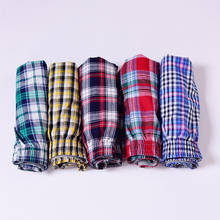 5 pcs Mens Underwear Boxers Shorts Casual Cotton Sleep Underpants Quality Plaid Loose Comfortable Homewear Striped Panties 2024 - buy cheap