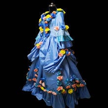 New blue Vintage costumes 18th Duchess Retro medieval Renaissance Reenactment Theatre Civil war Victorian dress D-355 2024 - buy cheap