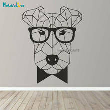 Puppy Dog Geometric Wall Sticker Decal Animal Theme Bedroom Living Room Home Decor Removable Vinyl Wallpaper BB085 2024 - buy cheap