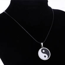 Collar yin yang de acero inoxidable para hombre y mujer, colgante de cadena larga Simple, Gargantilla con estilo para parejas, regalos de joyería 2024 - compra barato