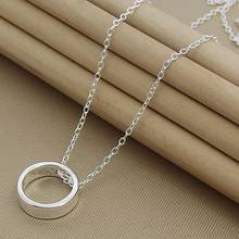 Новое модное ожерелье из серебра 925 пробы, Простой полый, Круглый, подвесной, ожерелье s для женщин и мужчин, рождественский подарок 2024 - купить недорого