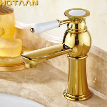 Grifo de lavabo dorado para baño, mezclador de latón con acabado dorado, torneiras de cerámica para banheiro YT-5056, envío gratis 2024 - compra barato
