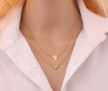 New Fashion High-end Design Double Triangle Necklace Zinc Alloy Necklace Exquisite Short Necklace Wedding Banquet Lady Jewelry 2024 - buy cheap