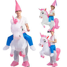 Disfraz inflable de unicornio para adultos, disfraz de Halloween, disfraz de Animal de Anime para montar a caballo, disfraces de Carnaval para niños 2024 - compra barato