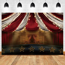 Laeacco Stage Shiny Stars Bulb Red White Curtain Birthday Party Baby Shower Backdrop For Photography Photo Background Photocall 2024 - buy cheap