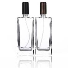 Vazio 50ml vidro perfume atomizador quadrado transparente névoa spray bomba garrafa viagem cosméticos recarregáveis frasco de perfume frascos 2024 - compre barato