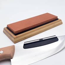 Afiador de faca whetstone (pedra de afiar de 400 graus + base de bambu + suporte de faca), conjunto de ferramentas de cozinha em casa, afiador de lâmina 2024 - compre barato