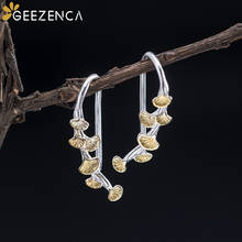 Pendientes de plata esterlina 925 para mujer, aretes de gota de rama de árbol de hoja de Ginkgo, doble Color, Simple, elegante, a la moda, regalo de joyería fina 2024 - compra barato