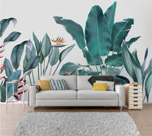 Custom wallpaper 3d mural Nordic hand painted small fresh medieval tropical plants flowers and birds background murals wallpaper 2024 - buy cheap