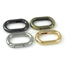 1x Metal Oval Ring Snap Hook Spring Gate Trigger Clasps Clips for Leather Craft Belt Strap Webbing Keychain Hooks 2024 - buy cheap