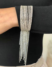 Женский браслет с кристаллами Стразы, роскошный браслет с кисточками, свадебные ювелирные изделия для танцев вечерние, подарок 2024 - купить недорого