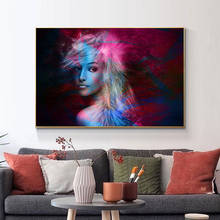 Abstracto moderno mulher posters de cabelo e impressões arte da parede pintura em tela abstrac retrato fotos para sala estar decoração casa 2024 - compre barato
