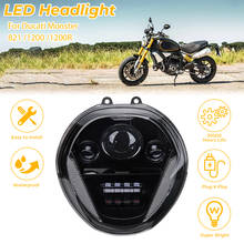 Farol de led para motocicleta, para ducati monster 821, 1200, 821, 1200r, substituição, ducati monster 1200, 2014, 2017 e 1200r 2014-2019 2024 - compre barato