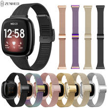 Correa de acero inoxidable para reloj inteligente Fitbit Sense/Versa 3, repuesto de pulsera milanesa para Fitbit Versa 3 2024 - compra barato