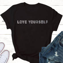 Футболка Love Yourself kpop bangtan boys Pride, футболка LOVE YOURself, женская футболка, корейский хлопок, топы с коротким рукавом, одежда 2024 - купить недорого