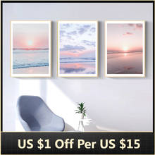 Sunset Seascape Wall Art Canvas Poster and Print Painting Bali Beach Wave View Decor Picture for Living Room Nordic Home Decor 2024 - buy cheap