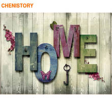 CHENISTORY-pintura por números con marco "HOME", arte de pared, imagen para colorear por números para decoración del hogar, 60x75cm 2024 - compra barato