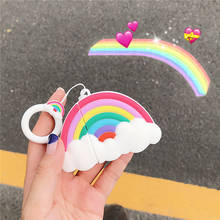 Rainbow nuvem silicone fone de ouvido caso para apple airpods meu pequeno pônei magia bonito dos desenhos animados mosquetão cadeias ganchos capa protetora 2024 - compre barato