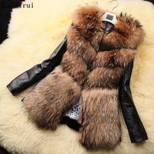 Fur Jacket Gilet Winter Thick Warm Leather Mink Faux Fur Coat Collar Women Pelliccia Ecologica Manteaux Fausse Fourrure XXXL 2024 - buy cheap